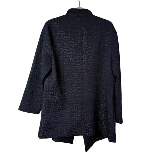 CHICOS OPEN FRONT LIGHTWEIGHT JACQUARD JACKET/COAT W/METALLIC THREADS SIZE 2 - Picture 2 of 6